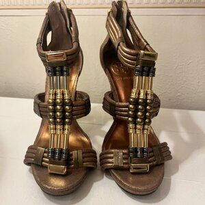Tory Burch Bronze Metallic 4 3/4" heels